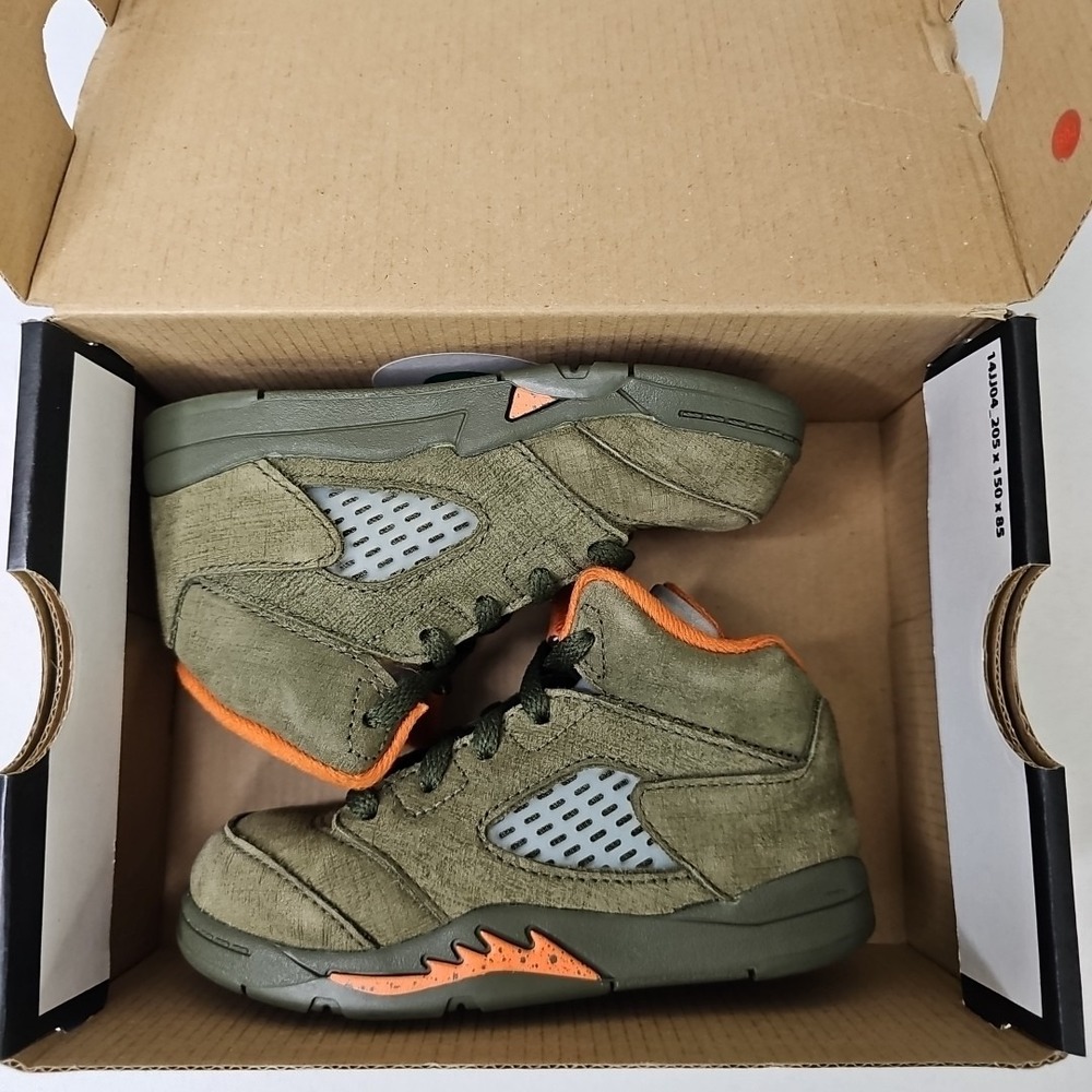 8C Toddler Nike Air Jordan 5 Retro "Olive" Army Solar 2024 440890-308 VNDS - Picture 12 of 13